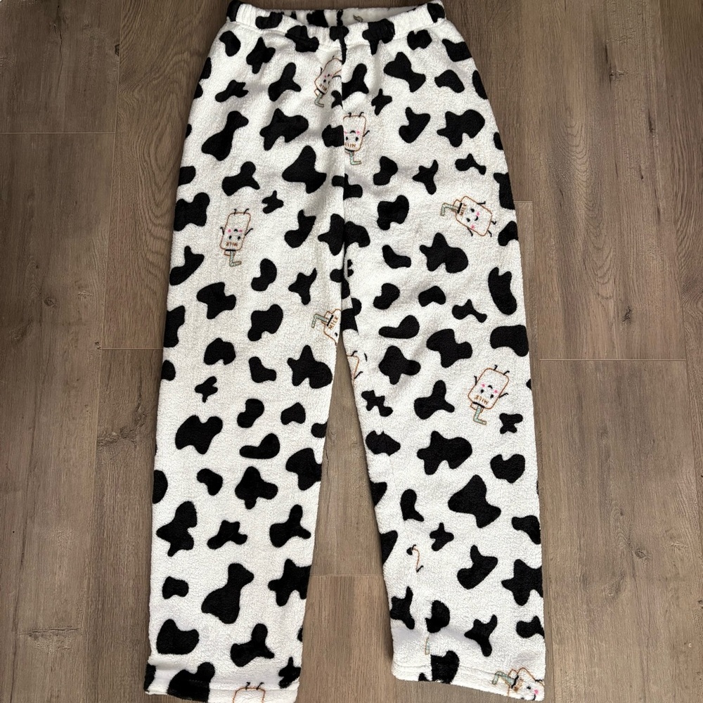 Girls Cow Print Pajama Pants